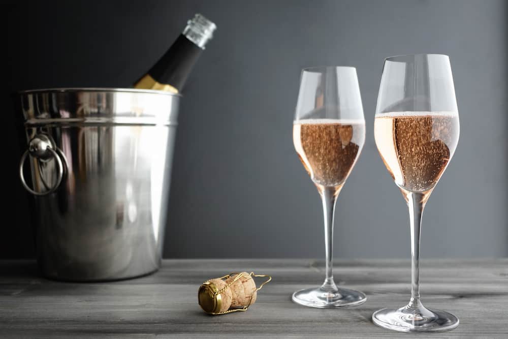 two-glasses-of-rose-pink-champagne