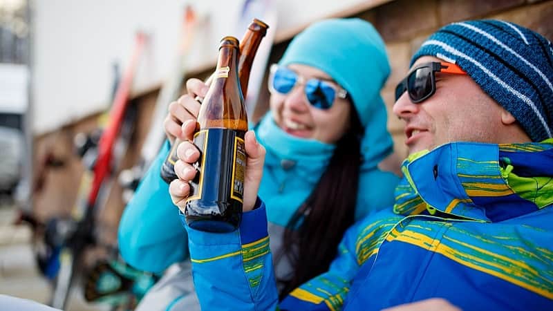 skidor och alkohol