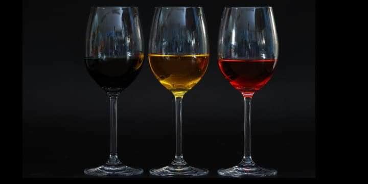 vintender-rött, vitt och rose