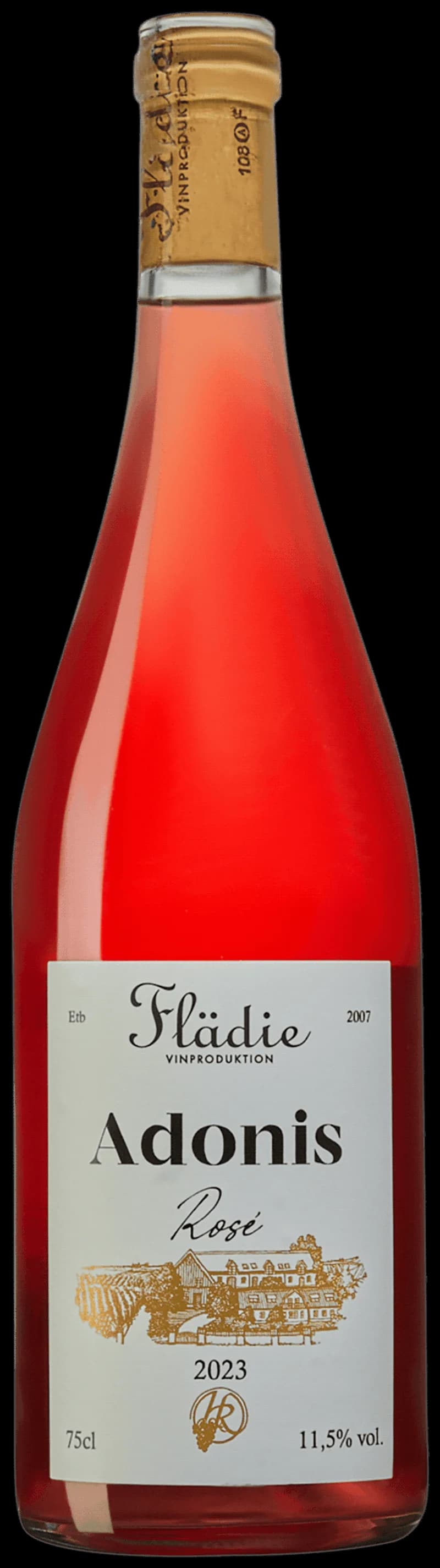Adonis rosévin i ett vackert glas mot en ljus bakgrund