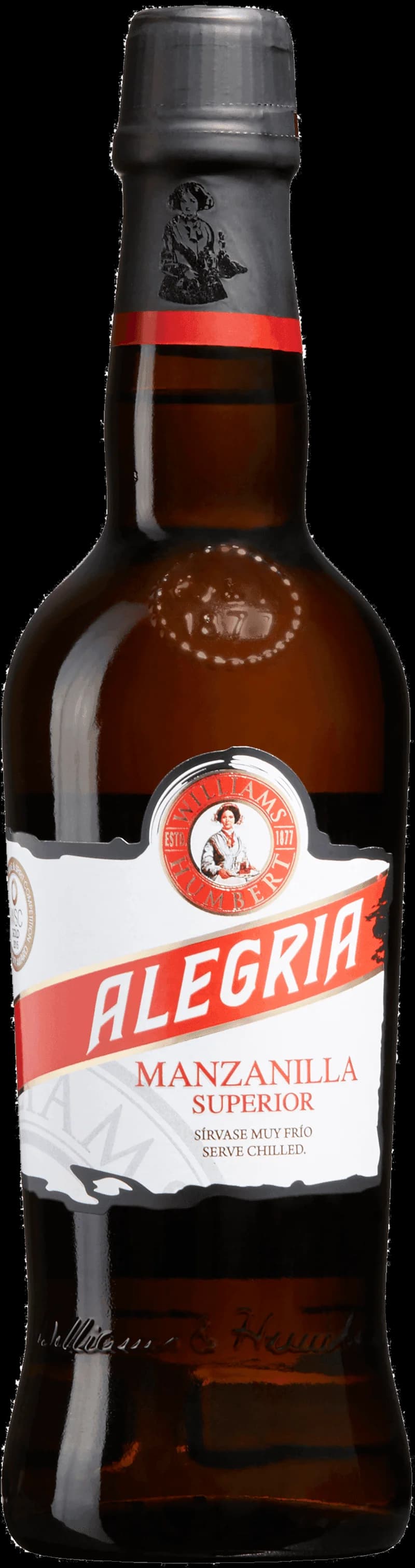 Flaska med Alegria starkvin på en bordsduk
