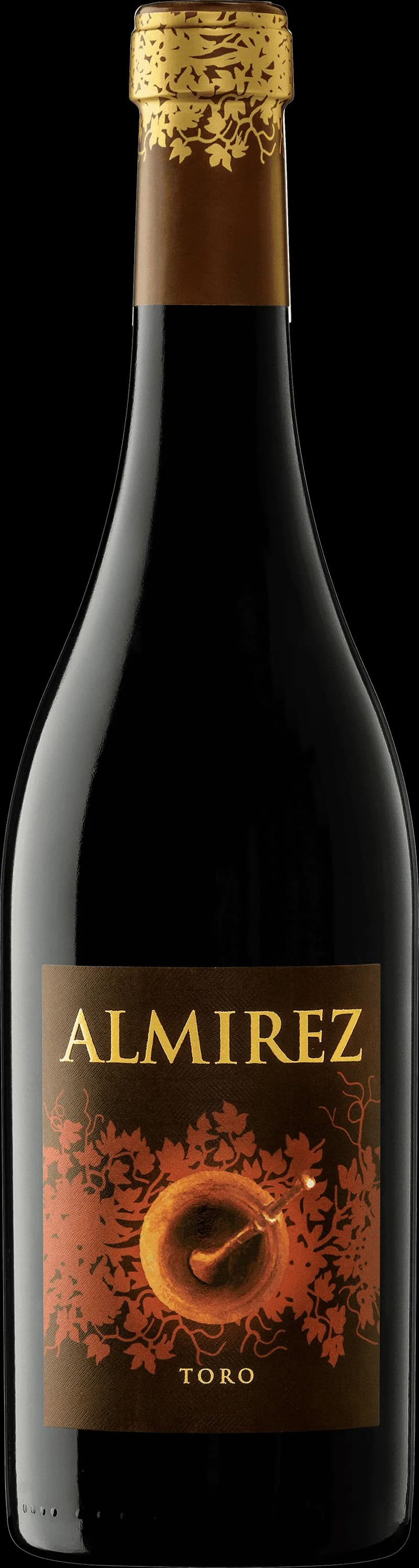 Flaska av rött vin Almirez på en bordsservering