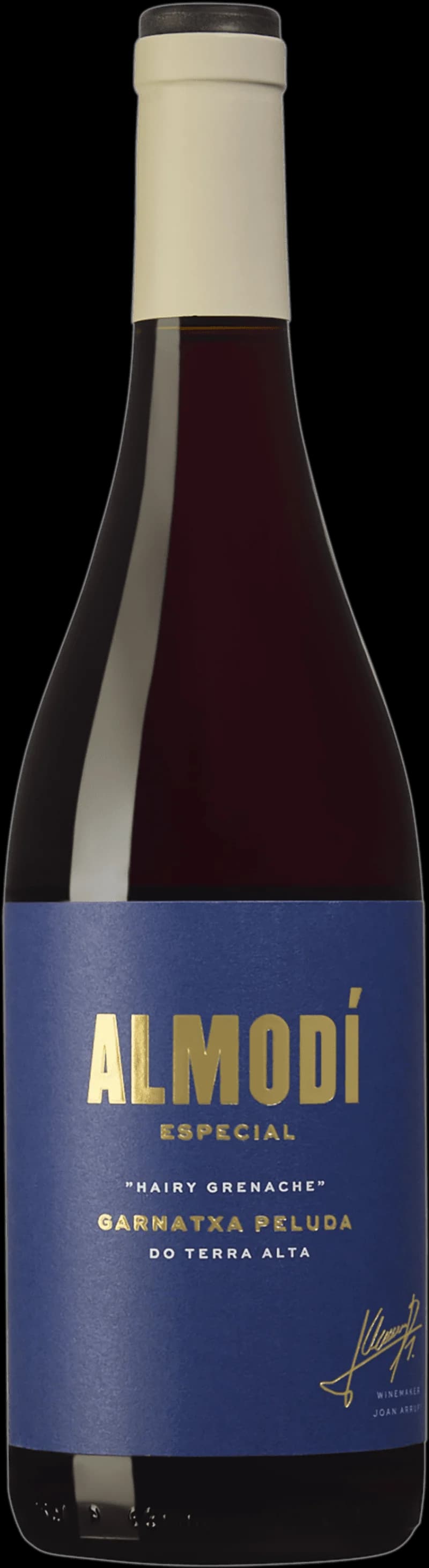 Flaska av Almod Especial rött vin på en bordsservering.