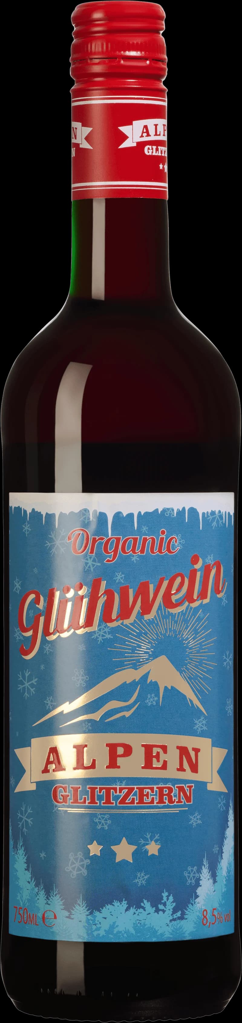 Alpenglitzern, glögg och glühwein i vackra glas på ett julbord.