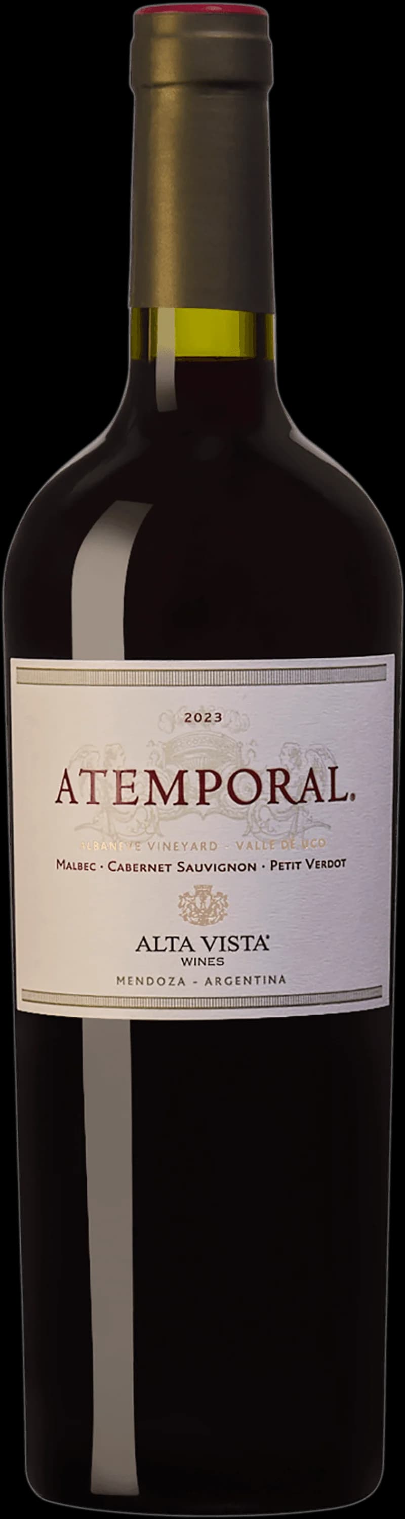 Flaska av rött vin från Alta Vista