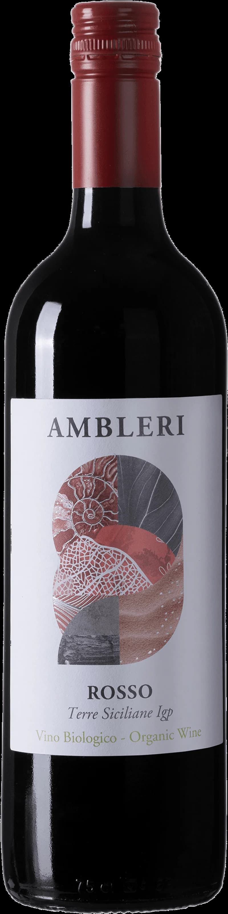 Flaska av Ambléri rött vin på ett bord
