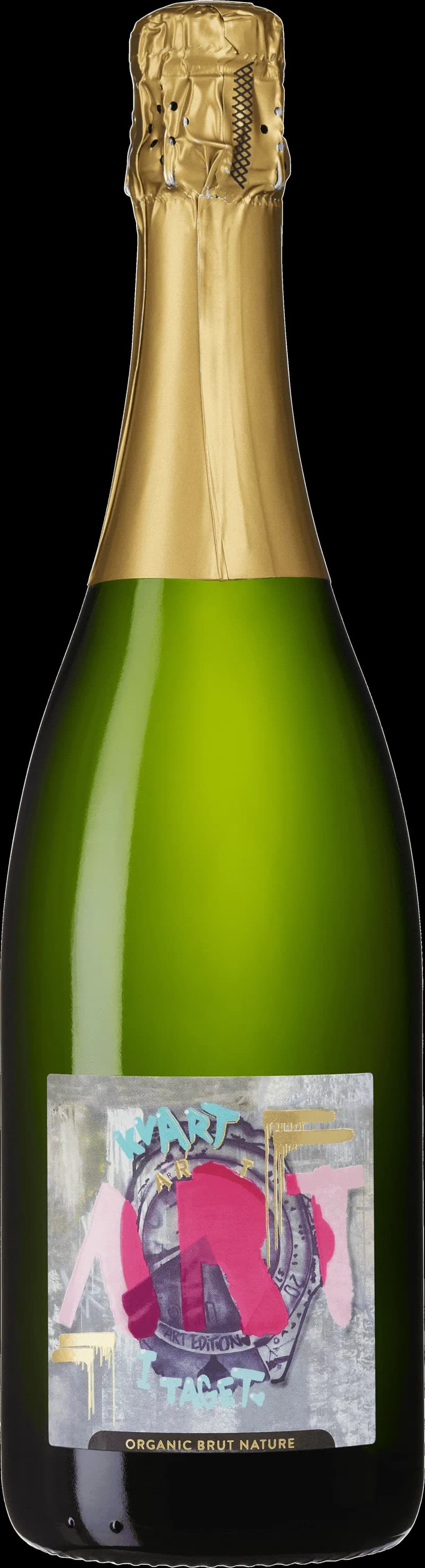 Reklamaffisch för mousserande vin med konstnärlig design