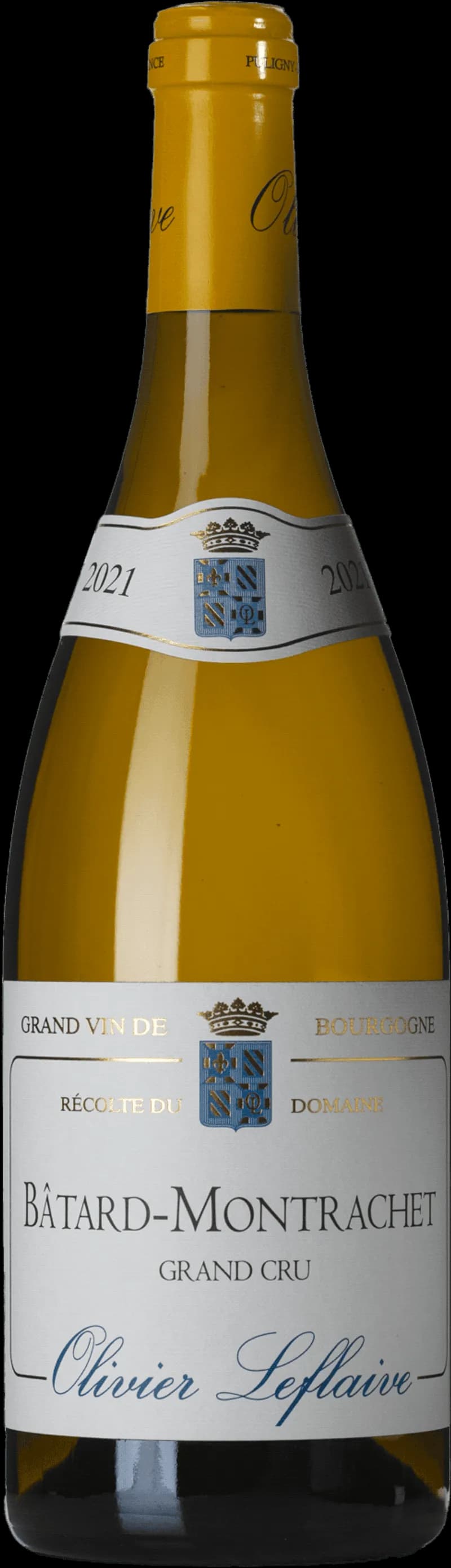 Flaska Bâtard-Montrachet Grand Cru vitt vin från Bourgogne