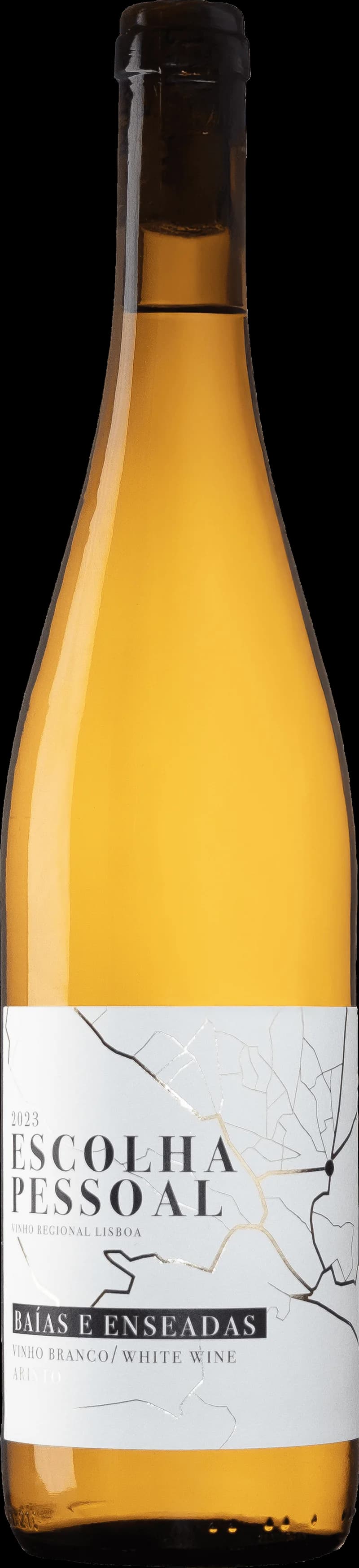 Flaska och glas med vitt vin från Båäs e Enseadas