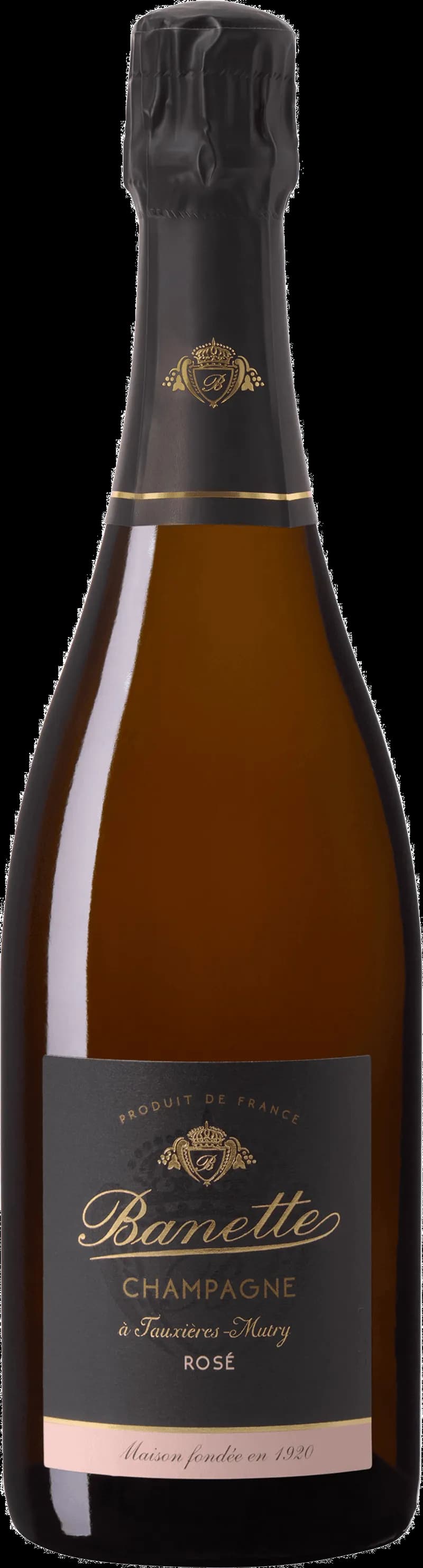 Flaska med Banette mousserande vin mot en neutral bakgrund.