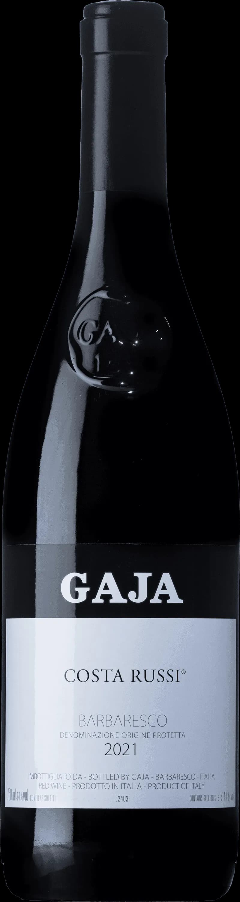 Flaska Barbaresco Costa Russi rött vin från Piemonte
