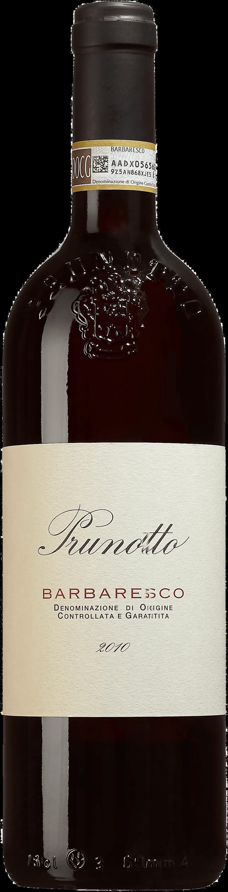 Flaska Barbaresco rött vin på bordet