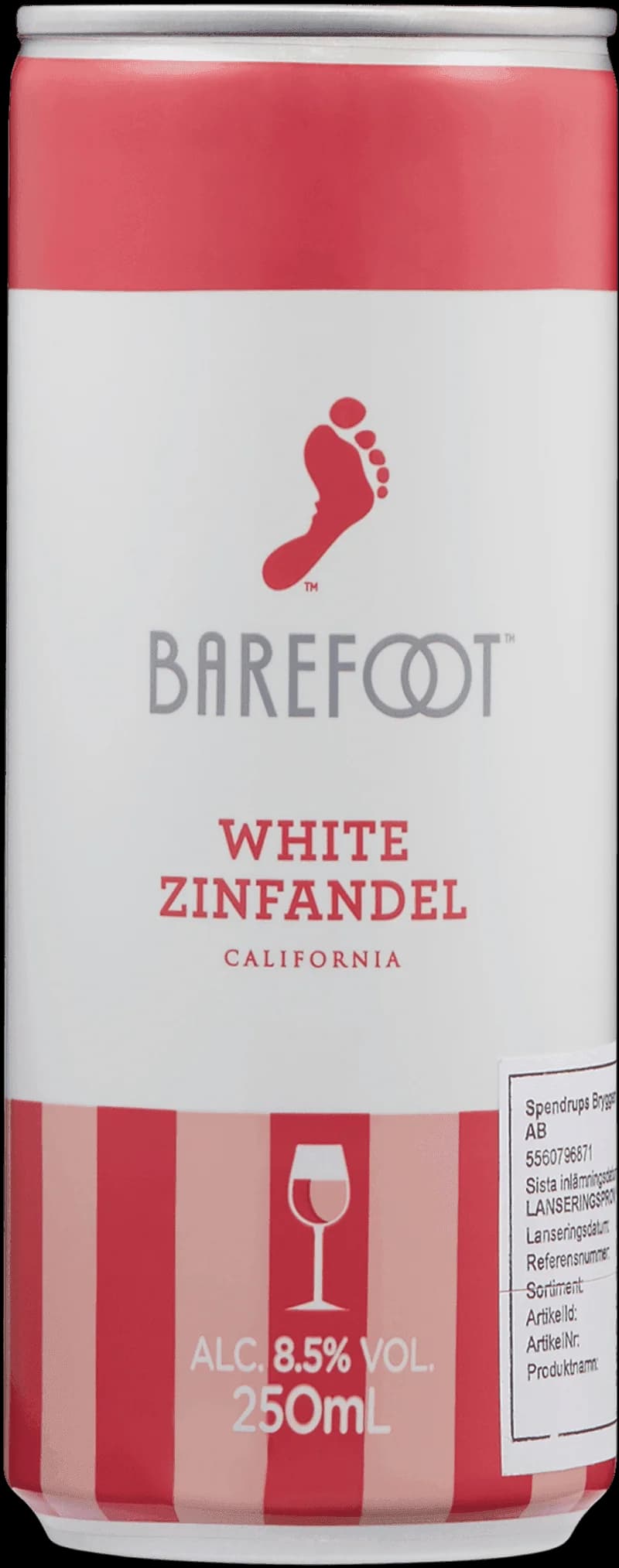 Barefoot rosévin i ett vinglas på ett bord.
