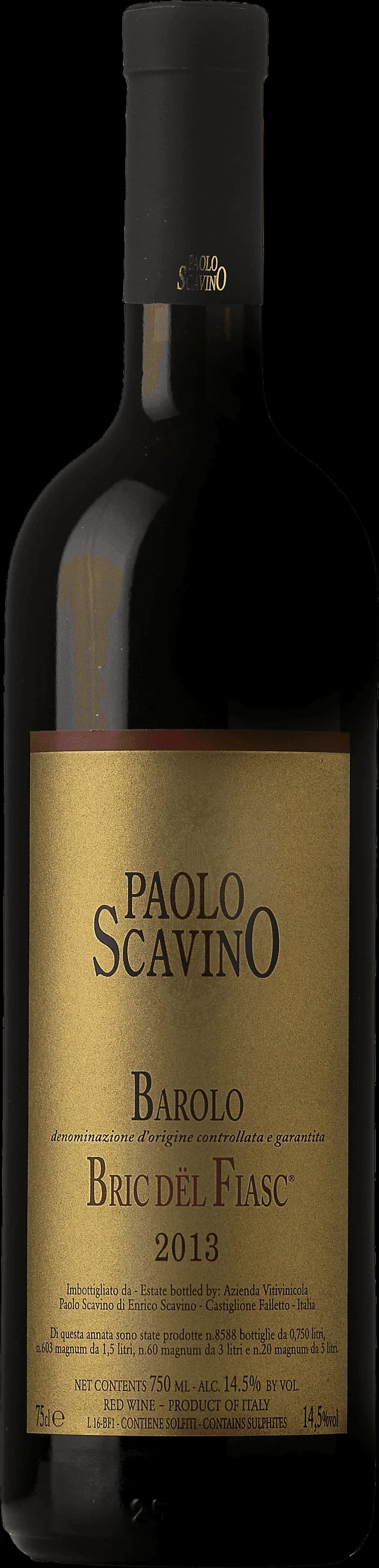 Flaska Barolo Bric dël Fiasc rött vin mot neutral bakgrund