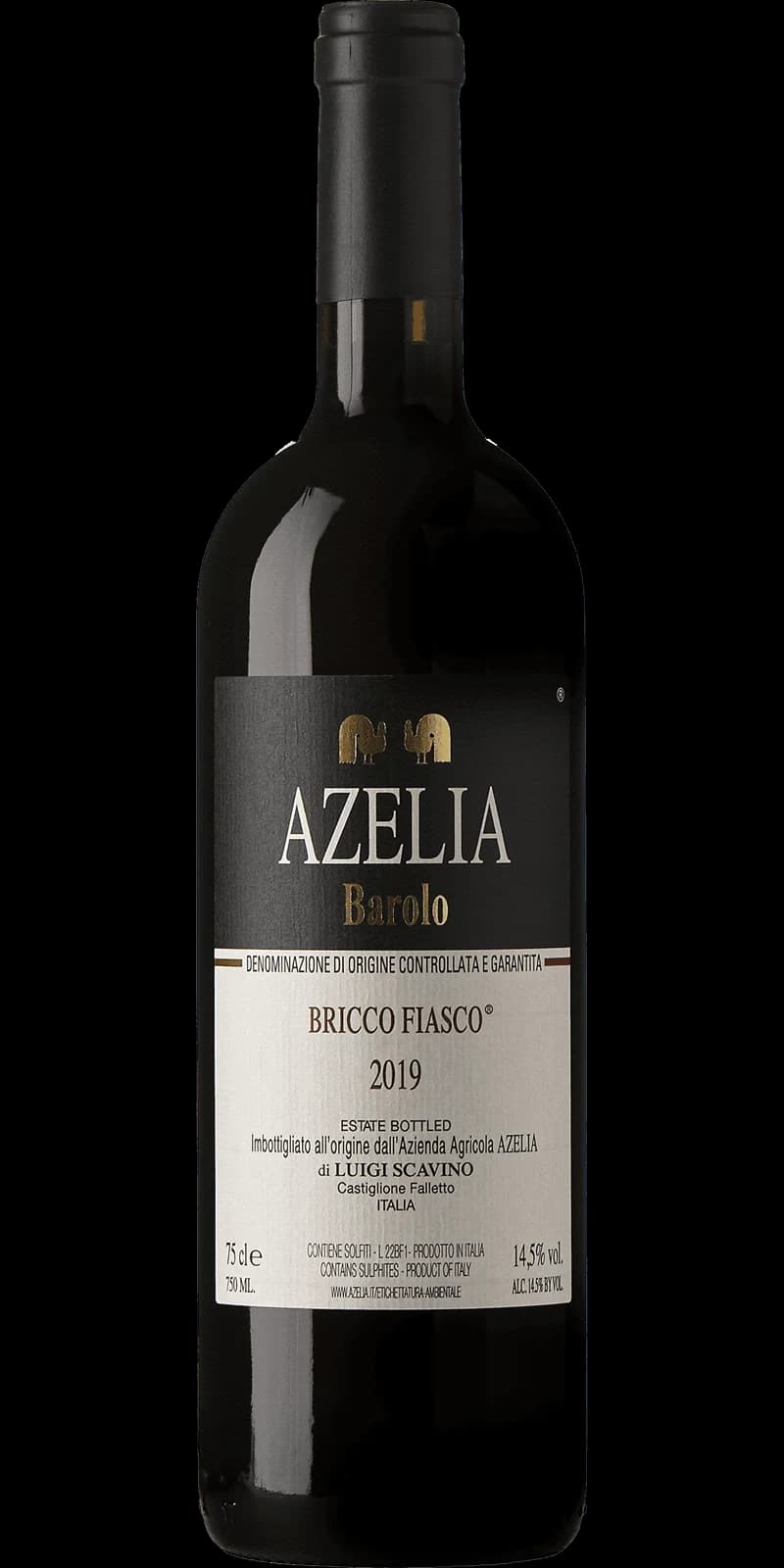 Flaska Barolo Bricco Fiasco rött vin mot neutral bakgrund