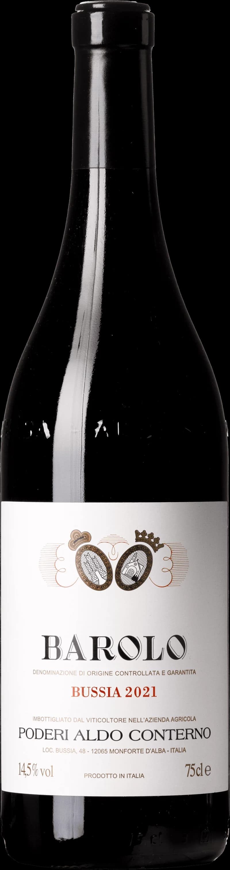 Flaska Barolo Bussia rött vin från Piemonte