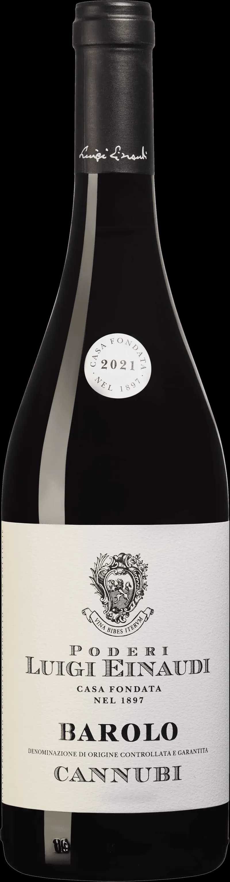 Flaska Barolo Cannubi rött vin från Piemonte, Italien.