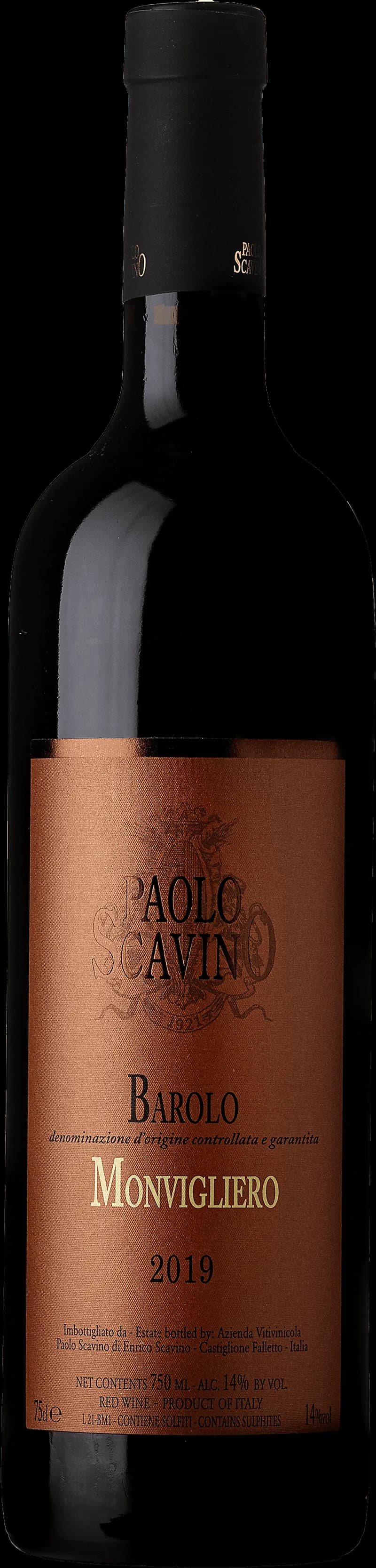 Flaska Barolo Monvigliero rött vin från Piemonte