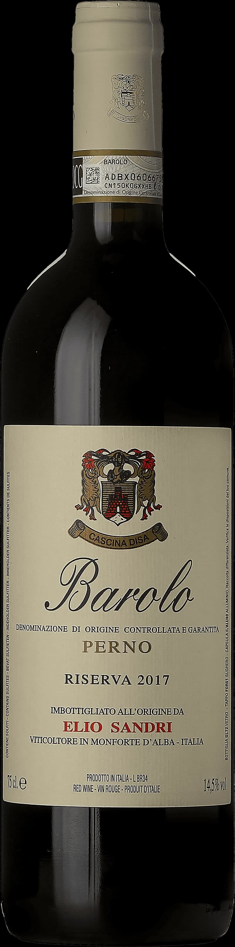 Flaska Barolo Pernod Riserva rött vin mot neutral bakgrund