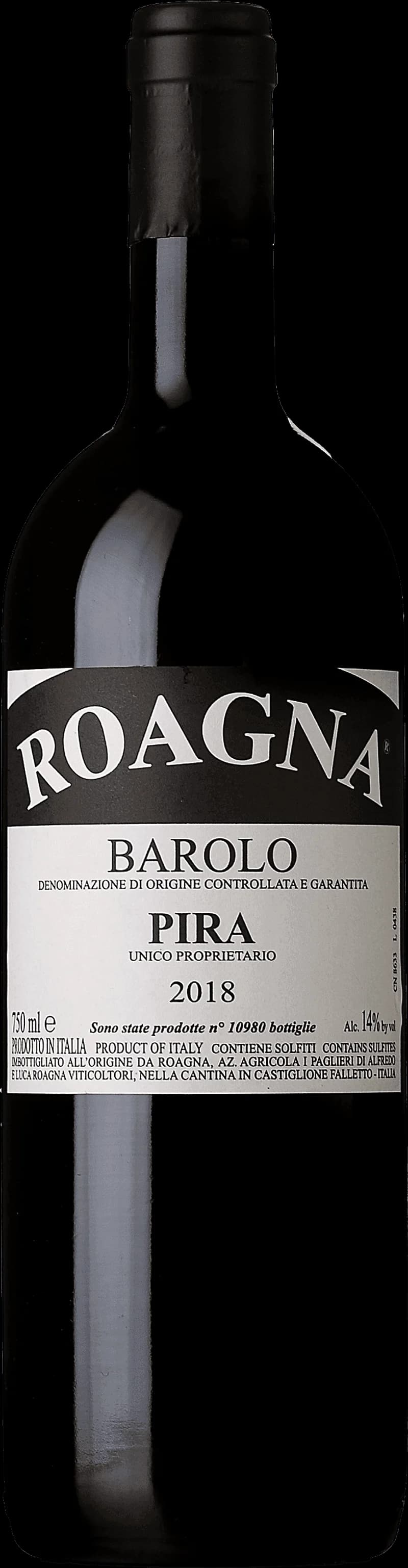 Flaska av rött vin Barolo Pira från Piemonte, Italien