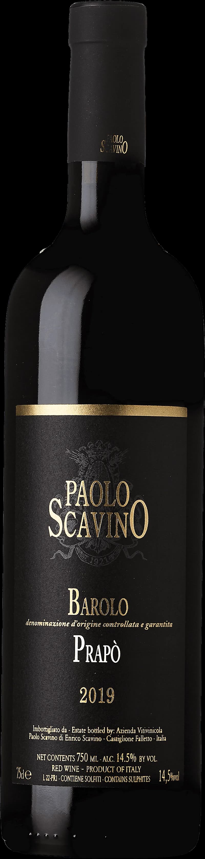 Flaska med Barolo Prap rött vin mot neutral bakgrund