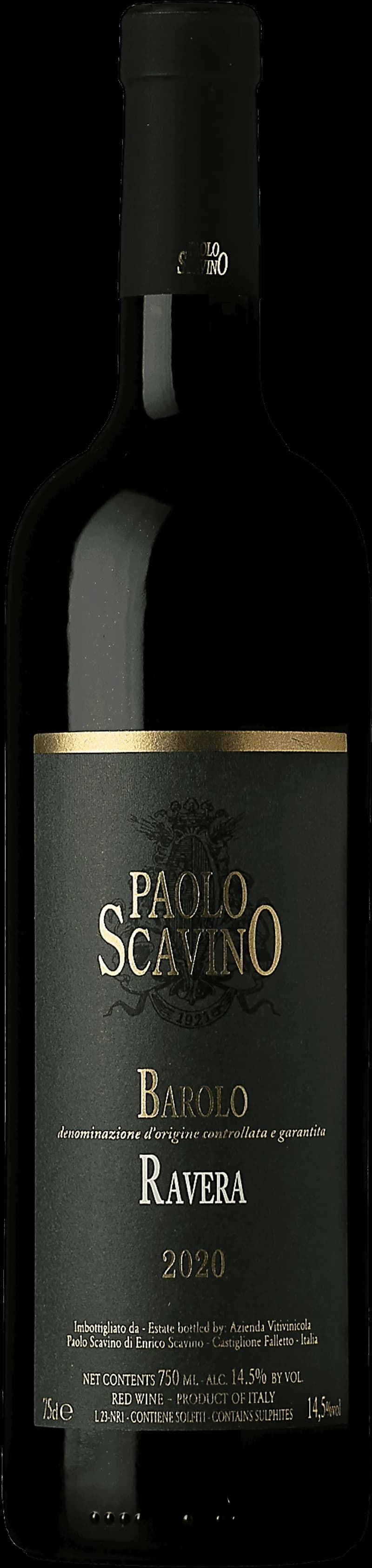 Flaska Barolo Ravera rött vin från Piemonte, Italien