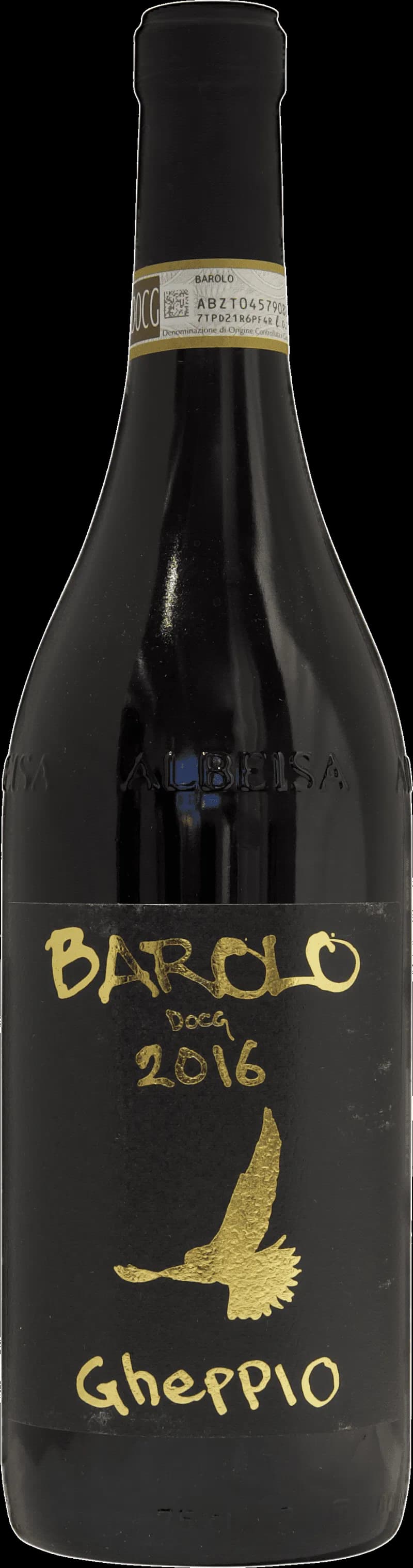 Flaska Barolo rött vin på bordet