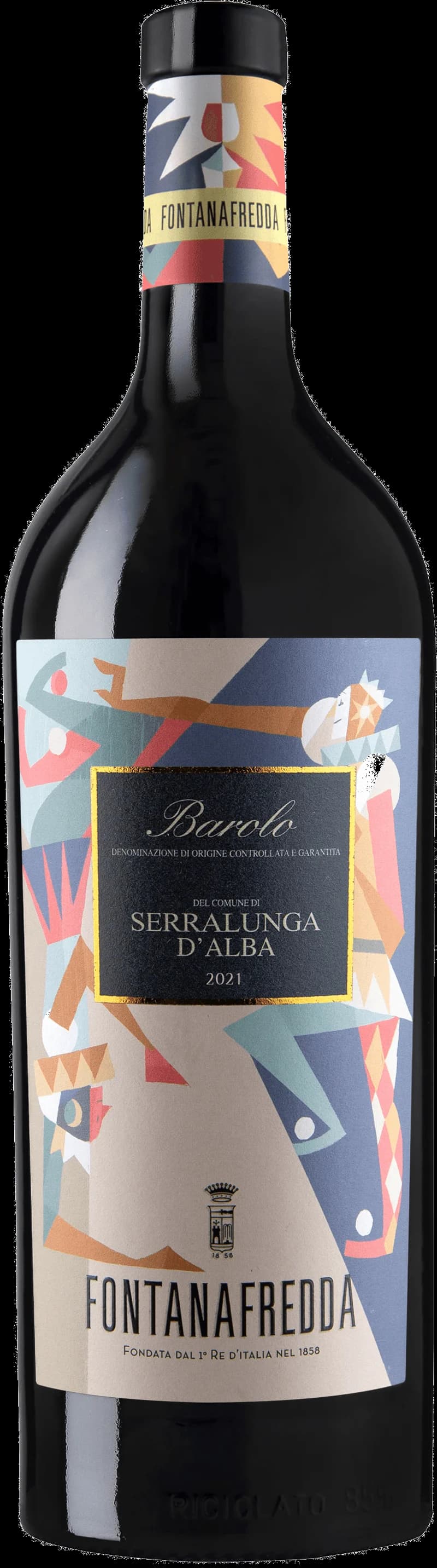 Flaska med rött Barolo-vin på bordet