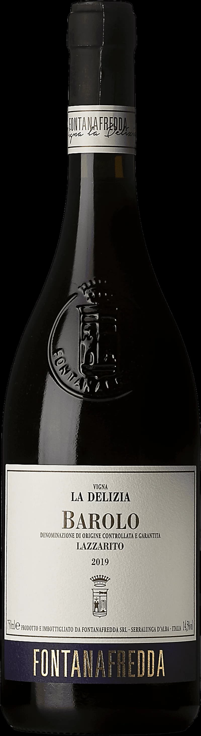 Flaska Barolo Vigna La Delizia Lazzarito rött vin från Piemonte, Italien.