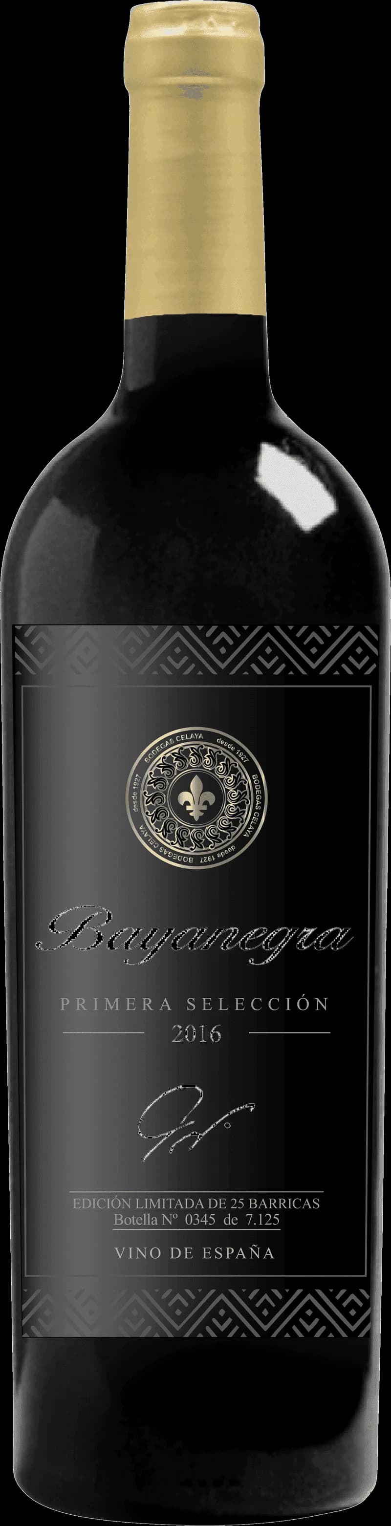 Flaska av rött vin från Bayanegra