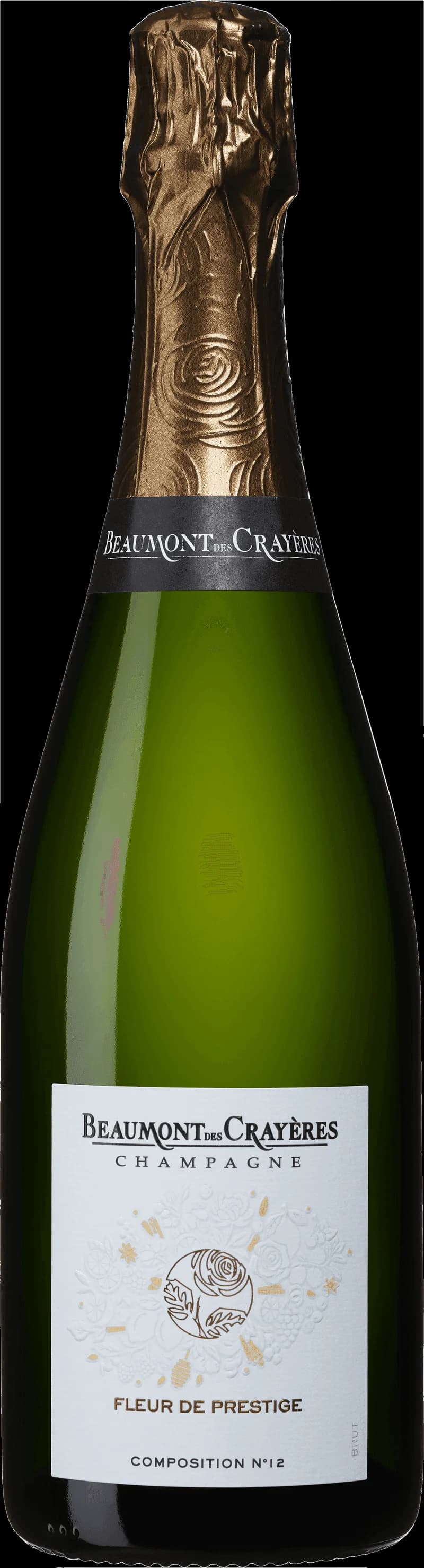 Flaska av Beaumont des Crayères mousserande vin med etikett.