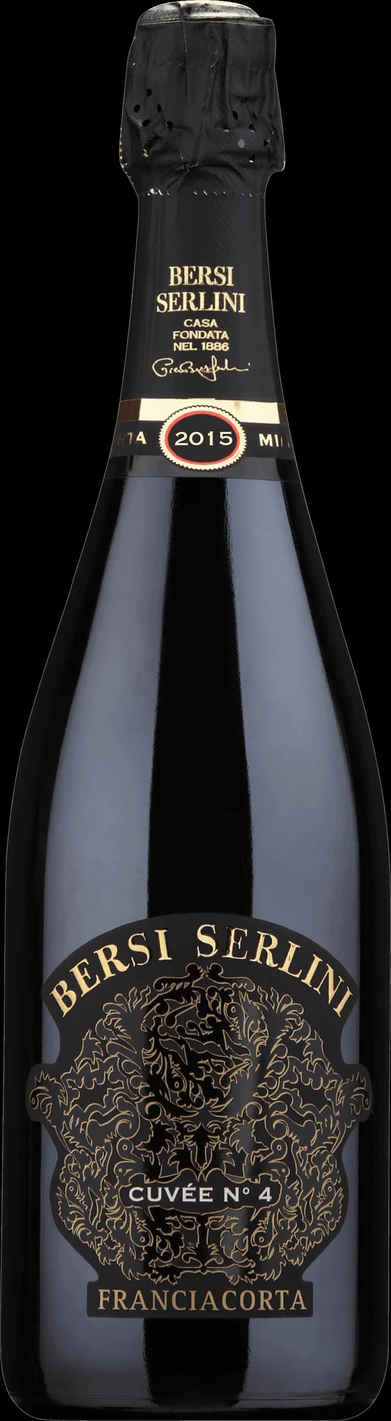 Bersi Serlini mousserande vin i ett elegant glas mot ljus bakgrund