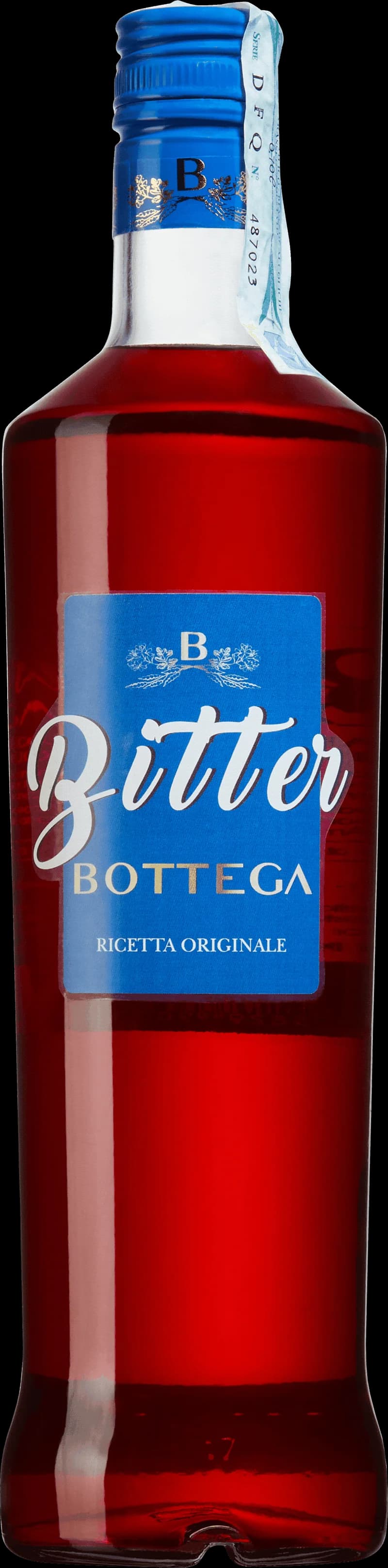 Flaska med Bitter Bottega Aperitifer, en italiensk aperitif.