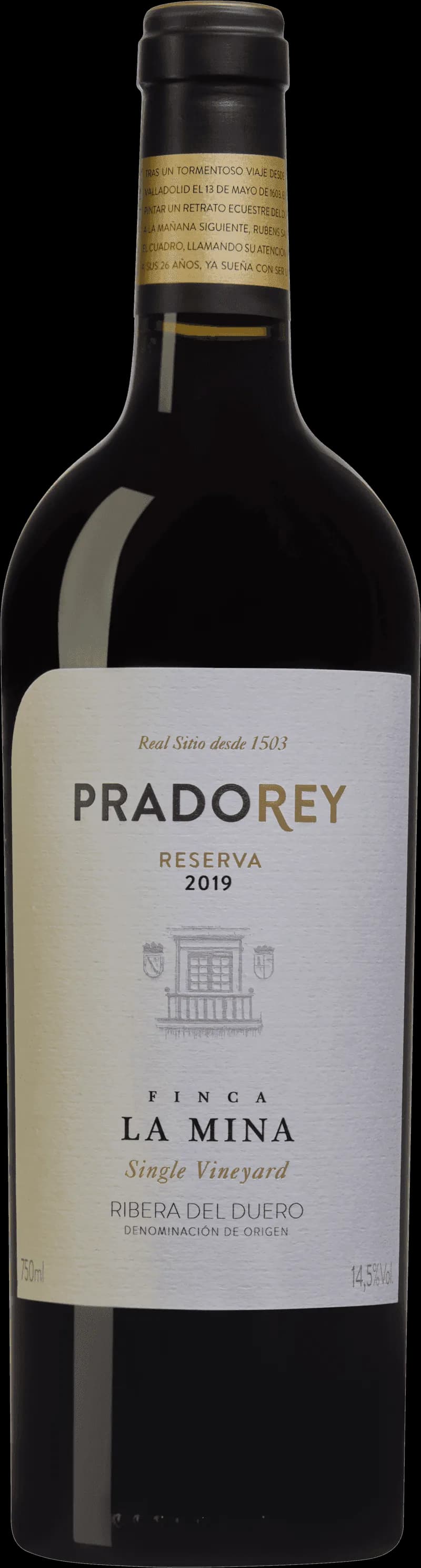 Flaska av rött vin från Bodegas Pradorey