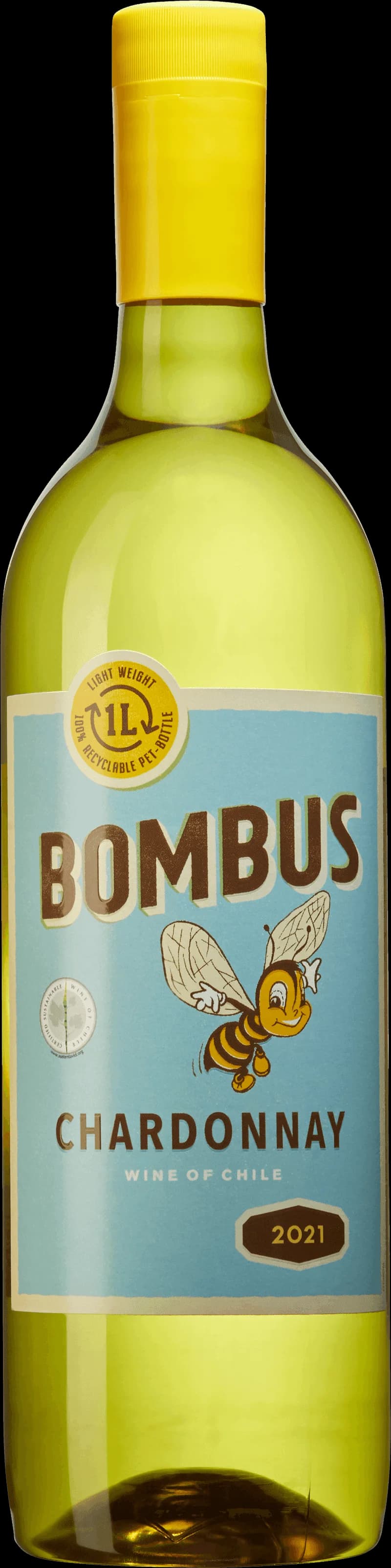 Bombus vitt vin på ett bord med glas och flaska.