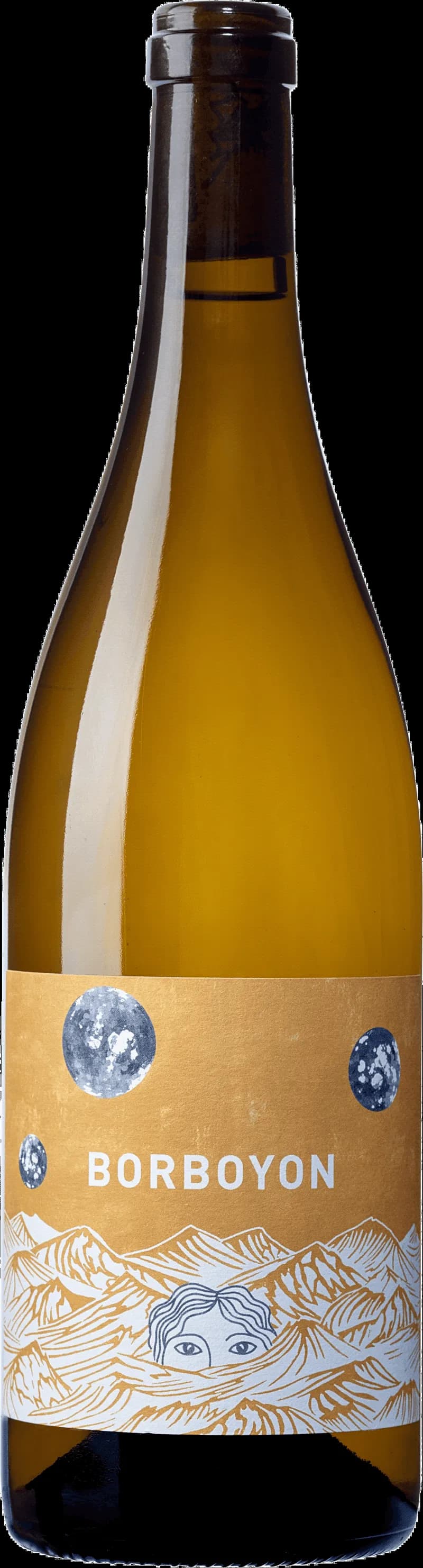 Borboyon vitt vin i ett glas mot en ljus bakgrund