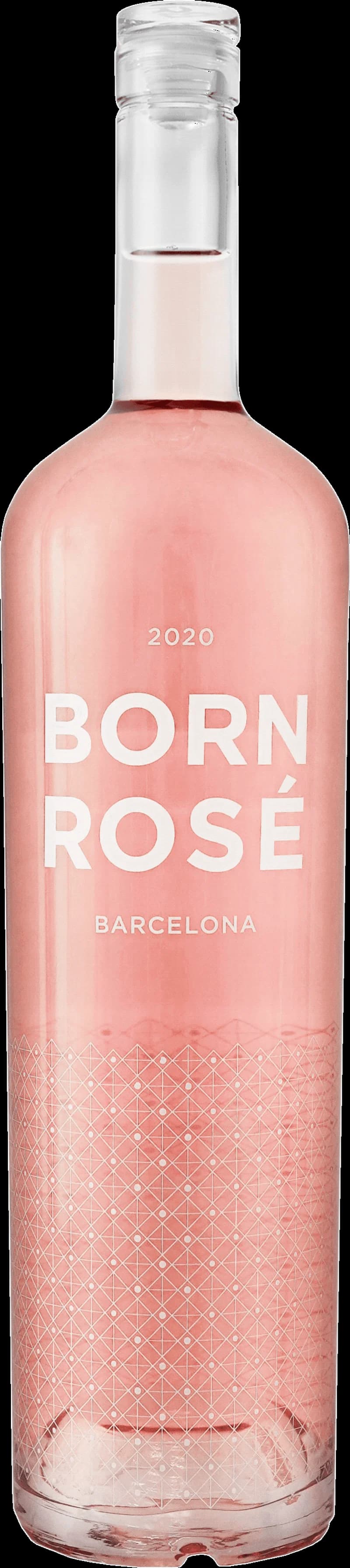 Flaska med Born Rosé Barcelona rosévin mot en ljus bakgrund.