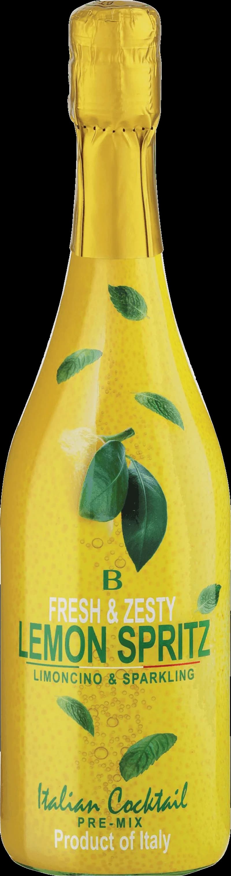 Bottega Lemon Spritz mousserande vin i en flaska med etikett.