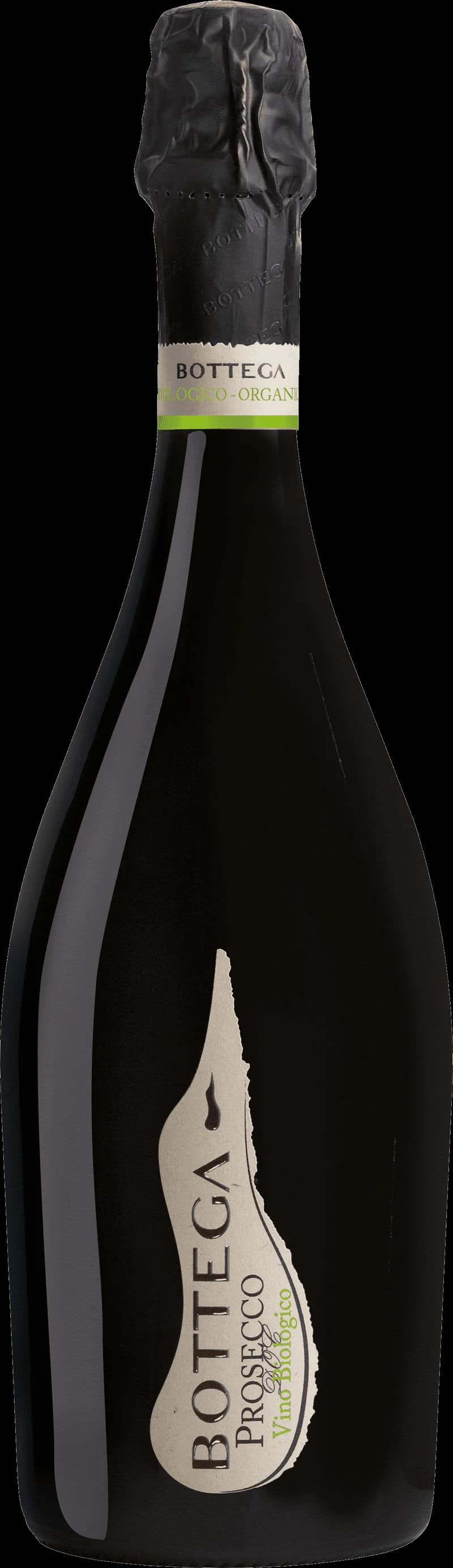 Bottega mousserande vinflaska med etikett