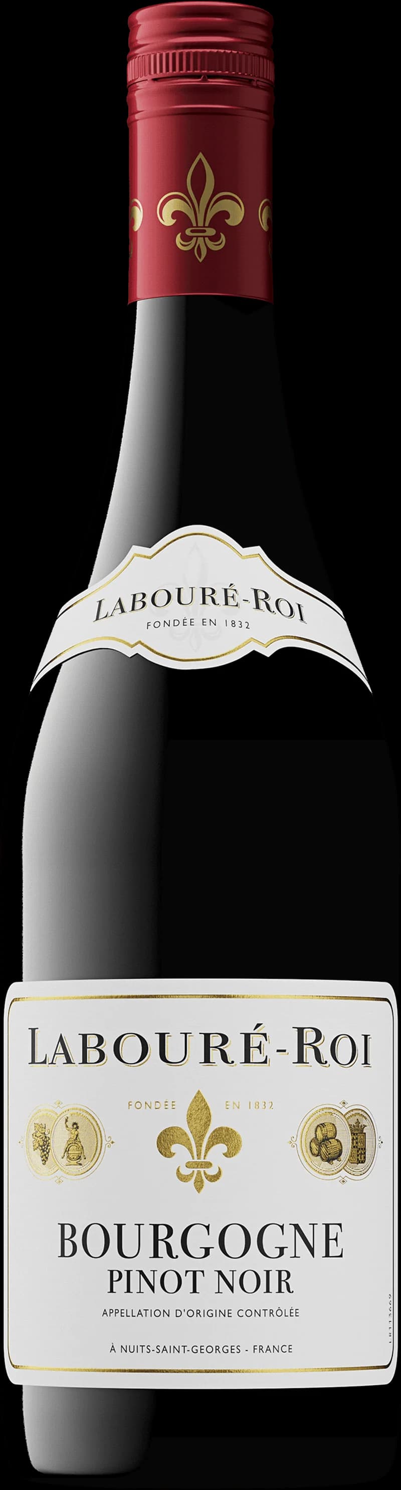 Flaska av Bourgogne Pinot Noir rött vin