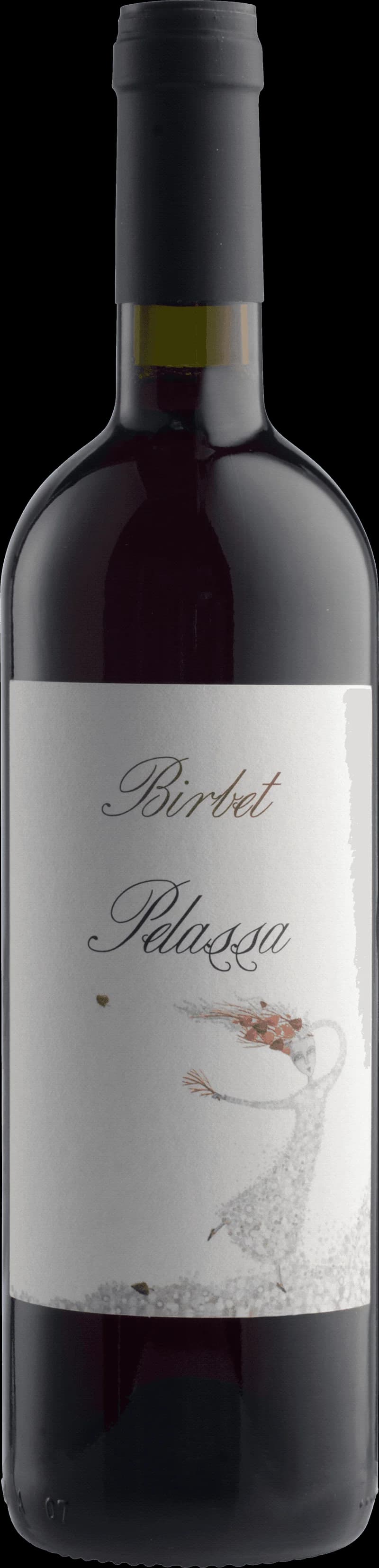Flaska med rött mousserande vin Brachetto Birbet, serverad i vinglas.