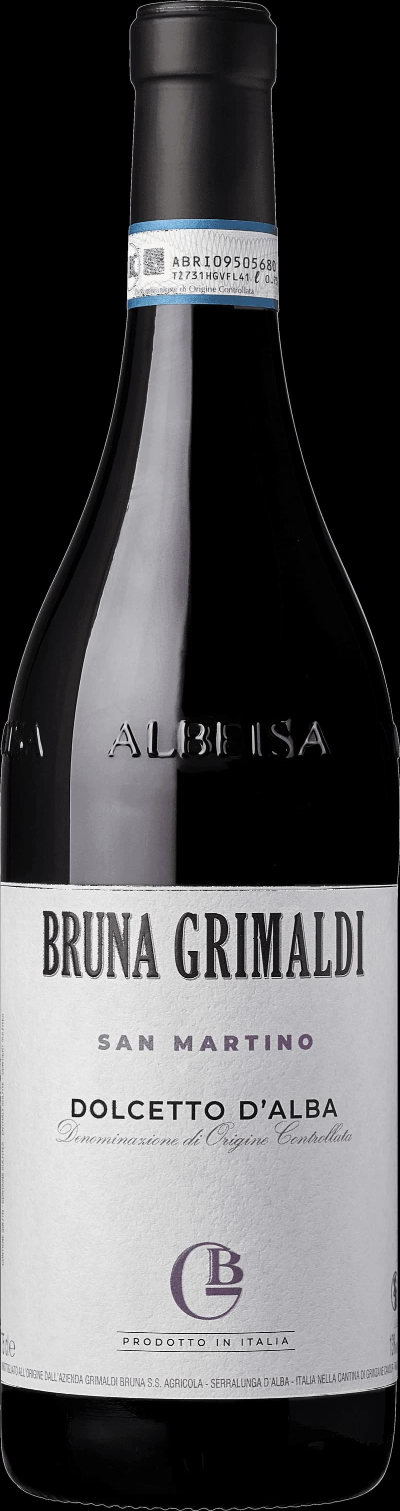 Flaska av rött vin från Bruna Grimaldi