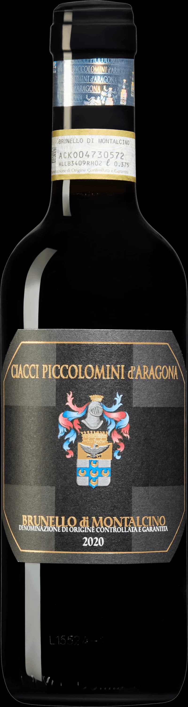 Flaska Brunello di Montalcino rött vin på bordet