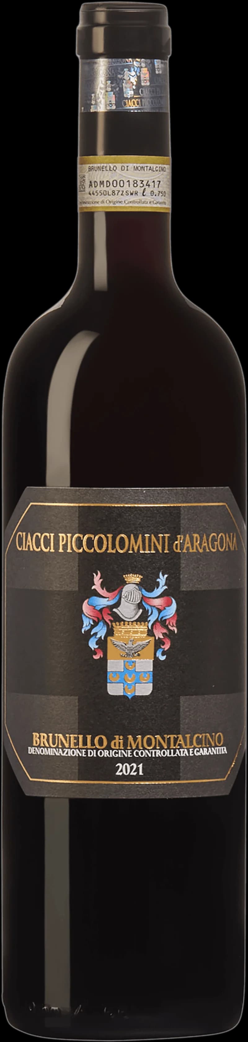 Flaska av Brunello di Montalcino rött vin från Toscana