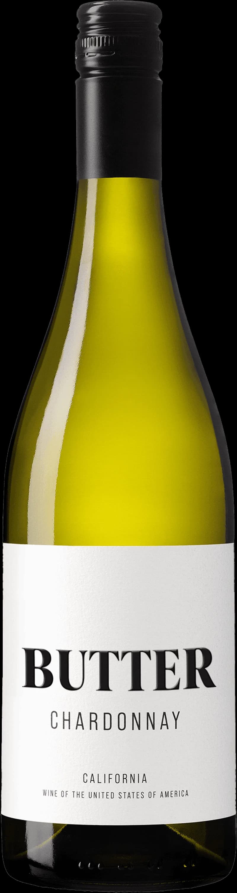 Ett glas kallt vitt vin bredvid en bit smör på en träbricka.