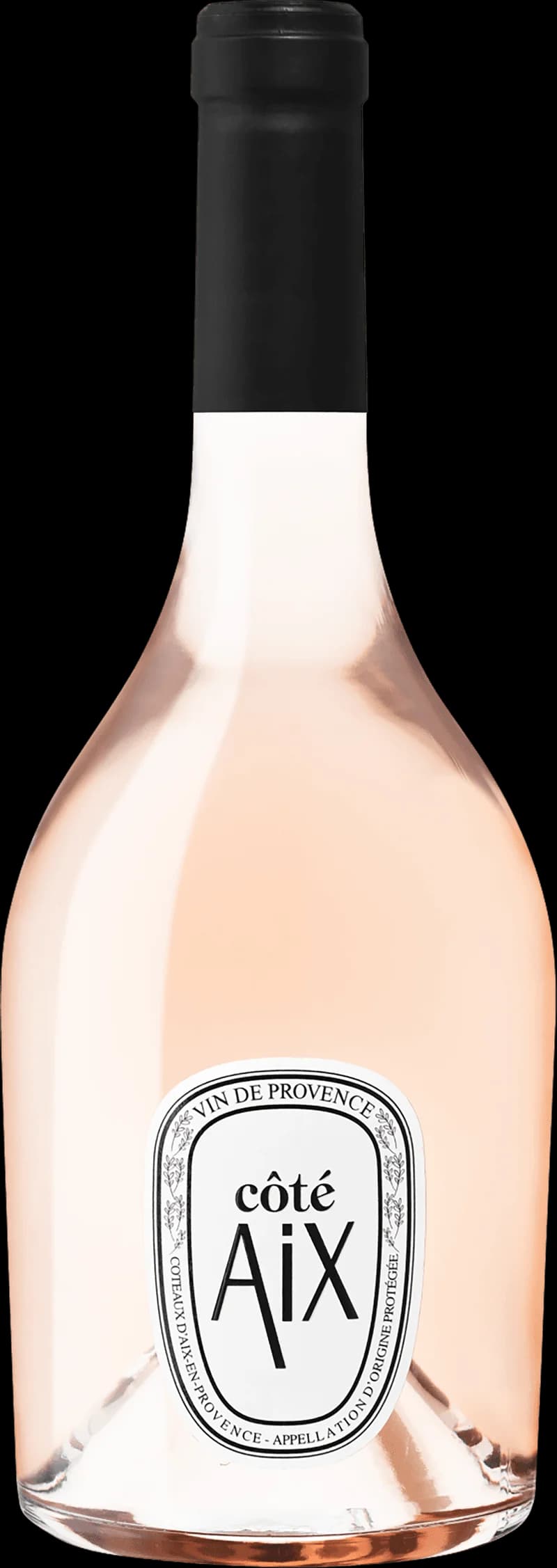 Flaska med Côte d'Aix rosévin mot ljus bakgrund