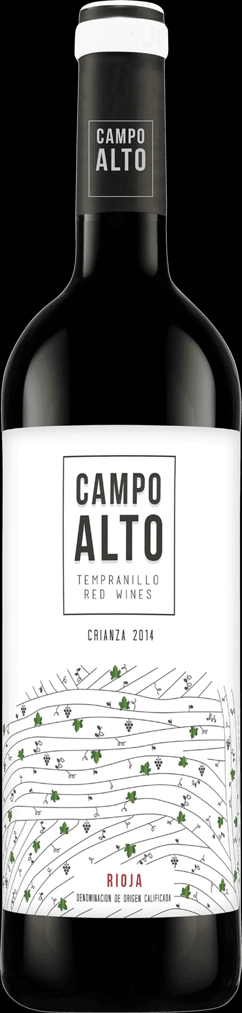 Flaska av Campo Alto rött vin på en bordsservering