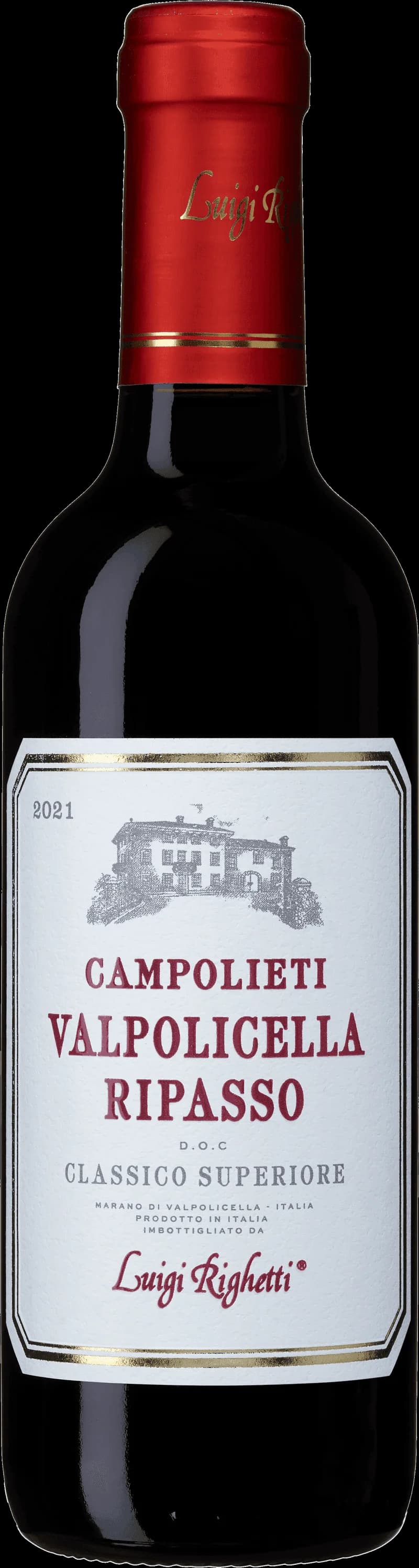 Flaska av Campolieti rött vin mot en mörk bakgrund.