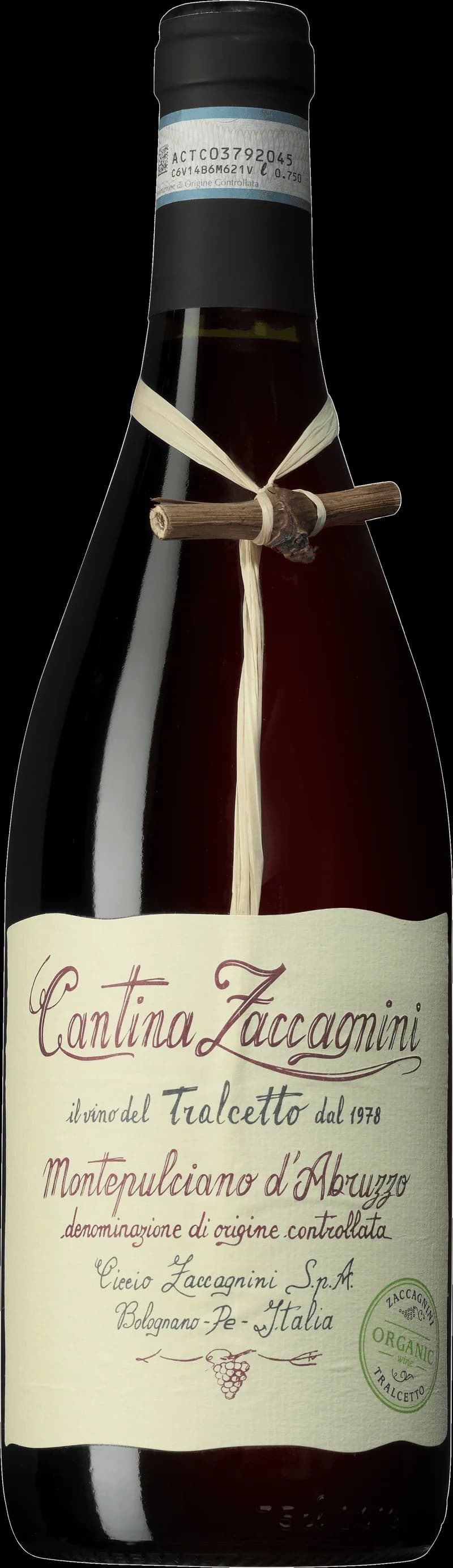 Flaska av rött vin från Cantina Zaccagnini