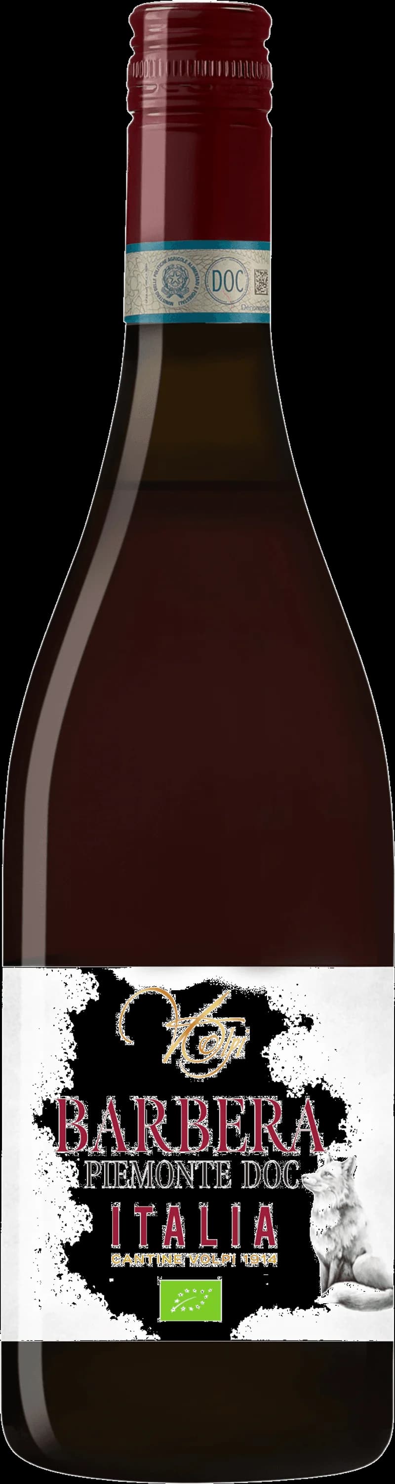 Flaska av Cantine Volpi rött vin på en bordsservering